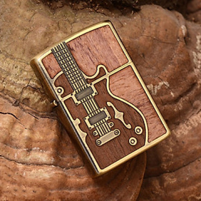 Vỏ Hột Quẹt Bật Lửa Hộp Quẹt Xăng Đá Zorro Z85914 Họa Tiết Cây Đàn - Dùng Xăng Bấc Đá Cao Cấp