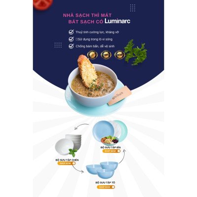 Đĩa Thủy Tinh Luminarc Diwali Light Blue 27cm kháng vỡ, chịu nhiệt - 1 đĩa - P2015