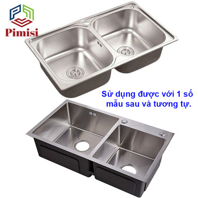 Xi Phông Chậu Rửa Chén Bát 2 Hốc Phi 110 Pimisi Cao Cấp Đầu Bầu Inox 304 - Dùng Để Xả Thải Nước Chậu Rửa Bát Đôi Dập Đúc Loại Ống Thải Nước To Bằng Nhựa Chun Uốn, Bầu Chống Mùi Hôi Và Giảm Dầu Mỡ Xuống Ống Dẫn - Có Đầu Thoát Tràn | Hàng Chính Hãng