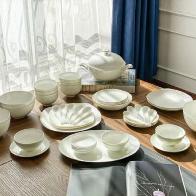 Set bát sứ Imperial 50 món trắng trơn Hàng chính hãng