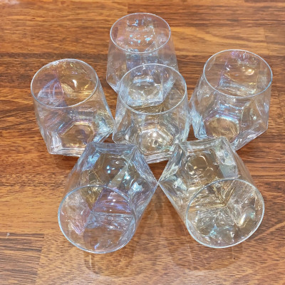 BỘ 6 CỐ THỦY TINH UỐNG NƯỚC VÂN KIM CƯƠNG MÀU ÁNH TRAI SANG TRỌNG - ANTH673