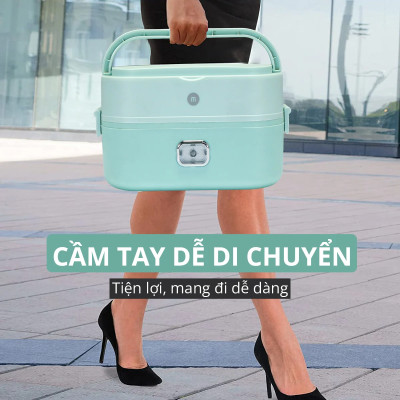 Hộp Hâm Cơm, Thức Ăn 2 tầng Mishio MK317 inox 304 - Hàng chính hãng