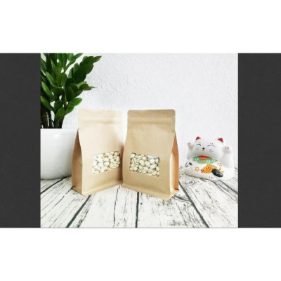 Túi giấy Kraft Nâu có cửa sổ đáy bằng 8 cạnh size 15 x 23 cm (20 túi)