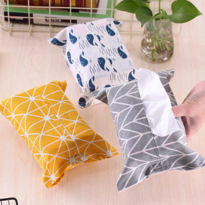 Vỏ bọc hộp giấy ăn vải canvas deco nhà xinh xắn GV04