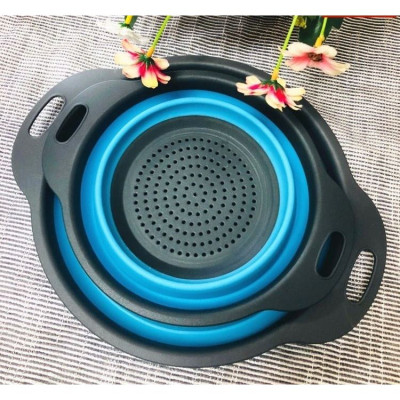 Combo 2 rổ đựng có thể gấp gọn (rổ lớn 29*24*9,3cm, rổ nhỏ 24,5*20*8,5cm) - màu giao ngẫu nhiên