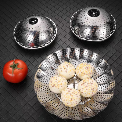 Vỉ hấp inox nồi hấp gấp gọn đa năng thông minh - dùng để hấp được tất cả các loại xoong nồi