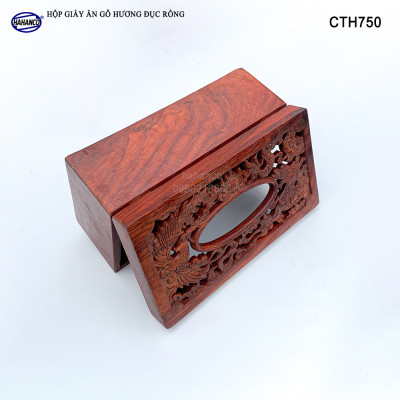 Hộp Giấy Ăn Bằng Gỗ Hương (Cỡ lớn - đủ mẫu) Đục Khắc Hoa Văn Tinh Xảo/Độc Đáo