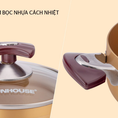 Bộ 3 Nồi Anod Sunhouse SH6634N - Hàng Chính Hãng