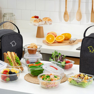 Túi đựng hộp cơm hình vuông logo COBA