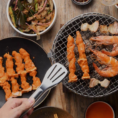 kẹp gắp thức ăn dạng khía inox cao cấp- 18cm - 24cm - 28cm