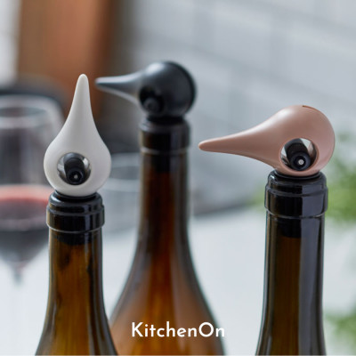 Nắp đậy chai rượu vang Bird, màu đen