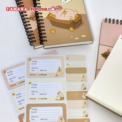 Bộ 15 Nhãn Vở Học Sinh 3 Ô Friendly Ambassador Kèm Sticker - The Sun V1