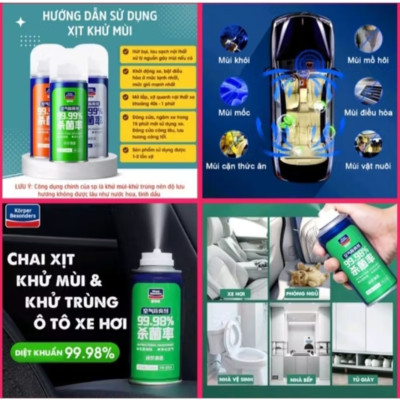 1 CHAI XỊT KHỬ MÙI DIỆT KHUẨN XỊT THƠM XE HƠI ÔTÔ