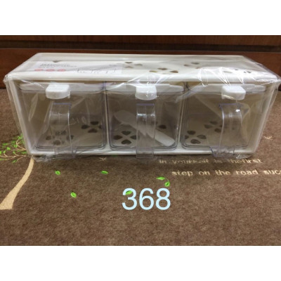 Bộ 4 hũ đựng gia vị 1 tầng bằng nhựa cao cấp có khay đỡ ( giao màu ngẫu nhiên )