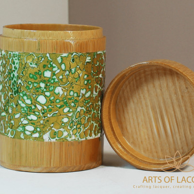 Lọ Tre Sơn Mài Xanh Lá Cây