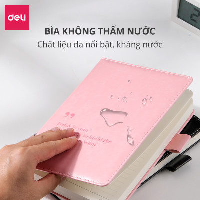 Sổ Tay Ghi Chép Bìa Da A5 300 Trang Kẻ Ngang Deli - Phù Hợp Làm Sổ Kế Hoạch Planner, Nhật Kí, Tập Vở Ghi Chép Bullet Journal - EN012 / EN013
