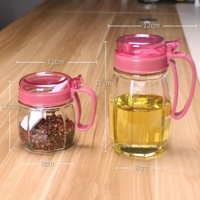 Set 5 hủ đựng gia vị thủy tinh lớn thiết kế thông minh đi kèm thìa múc tiện lợi giúp nhà bếp gọn gàng và đẹp mắt hơn có hộp đựng sang trọng  