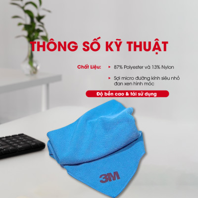 Khăn lau đa năng cao cấp 3M xanh dương 36cm
