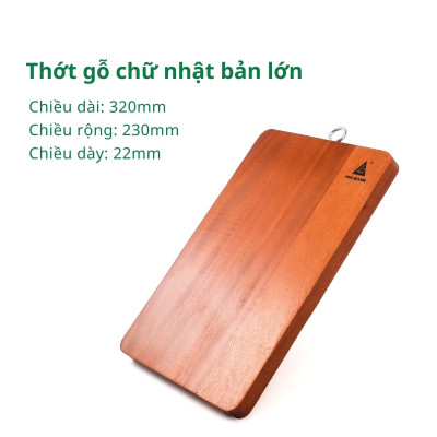 Thớt gỗ tự nhiên chữ nhật PHUSANG được làm từ gỗ xà cừ chống ẩm mốc dùng để băm thái thức ăn và đồ dùng nhà bếp