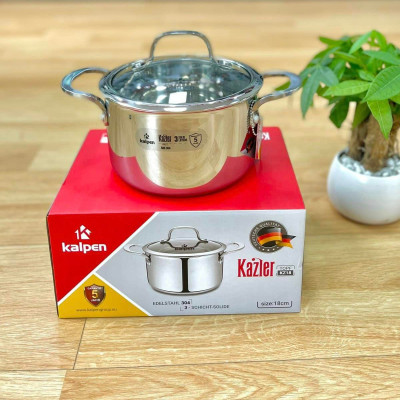 Nồi Inox 3 lớp đúc liền khối Kalpen Kazler 20cm dung tích 3.7L hàng Đức - Hàng chính hãng