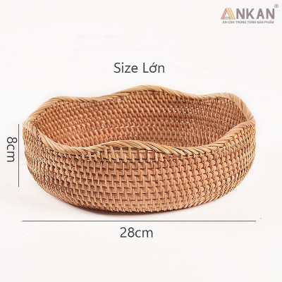 Rổ Đựng Trái Cây, Đồ Khô Chất Liệu Mây Tre Đan Thủ Công, Giỏ Đựng Đồ Decor Nhà Ăn, Phòng Khách