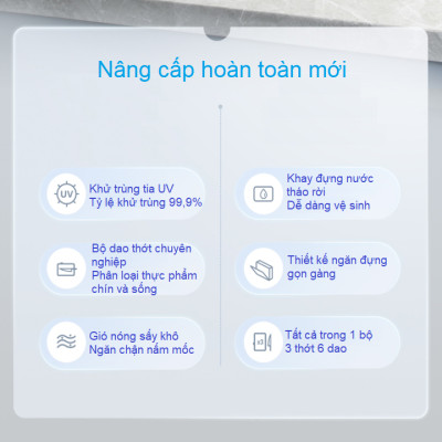 Bộ dao thớt khử khuẩn UV và sấy khô Morphy Richards MR1002 thế hệ thứ 3, công suất 130W, thời gian sấy 40 phút - Hàng chính hãng bảo hành 24 tháng