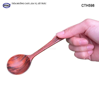 Thìa Gỗ Trắc Cẩm Đầu Tròn Cán Thẳng Để Khuấy Đồ Uống Xúc Gia Vị - CTH598