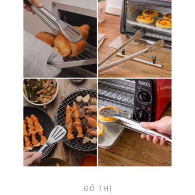 kẹp gắp thức ăn dạng khía inox cao cấp- 18cm - 24cm - 28cm