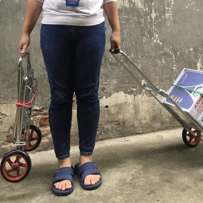 Xe kéo đi chợ cao cấp NiNDA NDX002 gấp gọn tiện dụng chất liệu inox chắc chắn, dễ dàng điều chỉnh kích thước tay kéo , tải trọng lên đến 20kg- Hàng chính hãng