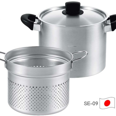 Combo 02 Bộ nồi xửng 2in1 hấp/ luộc inox có tay cầm Tsubame ( 18cm & 22cm ) sử dụng được trên mọi loại bếp - Hàng nội địa Nhật Bản.