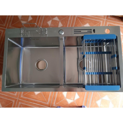 CHẬU RỬA CHÉN INOX 304 QK 81cm*48cm*23cm,CÓ VẮT DAO,ÚP THỚT,CHUẨN INOX 304