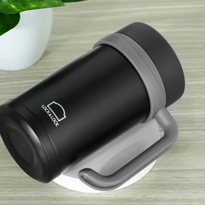 Bình Giữ Nhiệt Lock&Lock New Basic Table màu đen LHC4026B 500ml - Hàng chính hãng, nắp bình 3 lớp tiện lợi - JoyMall