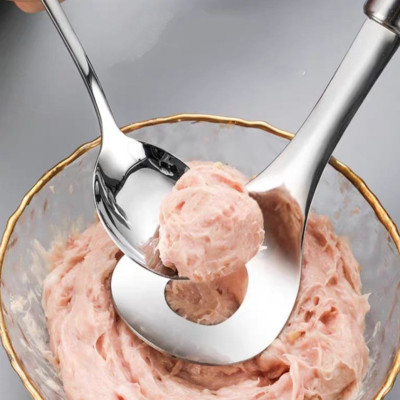 Muỗng Thìa Inox Tạo Làm Thịt Viên Cá Viên Chia Thịt Viên Nhanh Tiện Dụng