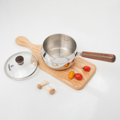 Quánh Inox 3 lớp đúc liền khối miệng rót Kalpen Baby Rinmer size 14cm, bảo hành 5 năm