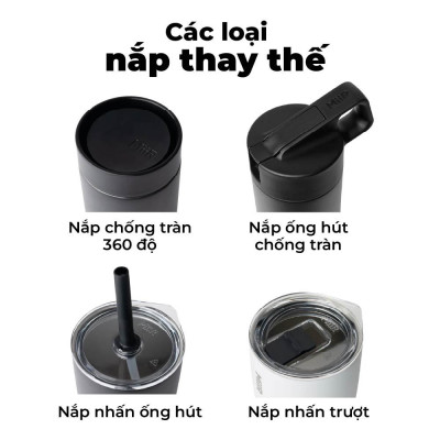 Nắp Thay Thế MiiR nhập khẩu chính hãng - Chống tràn, nhấn trượt & ống hút