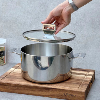 Nồi inox 316 đúc nguyên khối Hàn Quốc size 22cm dung tích 4.5L, bảo hành 5 năm