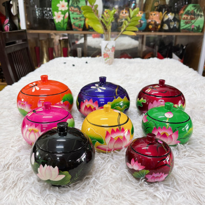 Hủ Cam Sơn Mài Cao Cấp Đựng Bánh Kẹo. Trang Trí Bàn Văn Phòng, Phòng Khách, Quà tặng ý nghĩa