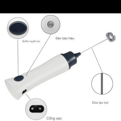 Máy Tạo Bọt Cafe Đánh Foam Trứng Cầm Tay Sạc Điện Alizz Al-13831
