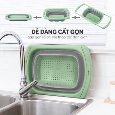 Rổ Gấp Gọn Kê Bồn Rửa Bát Elmich EL8411, Hàng Chính Hãng, Tay Cầm Điều Chỉnh, Nhanh Ráo Nước - JoyMall