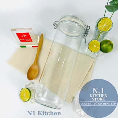 Hũ thủy tinh nắp cài kín hơi đựng mì ý Fido 1360ml - Bormioli Rocco Ý -  Hàng chính hãng