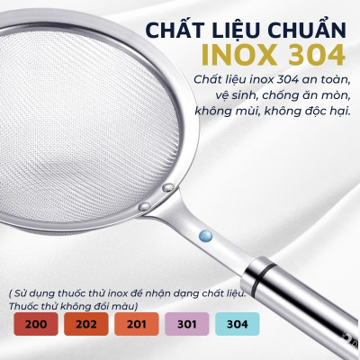 Vá lưới inox 304, muôi/muỗng vớt bọt, lọc cặn cho dầu ăn đa năng DandiHome