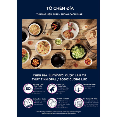Đĩa Thủy Tinh Luminarc Lines 25cm cường lực, chịu nhiệt - 1 đĩa - Q1666