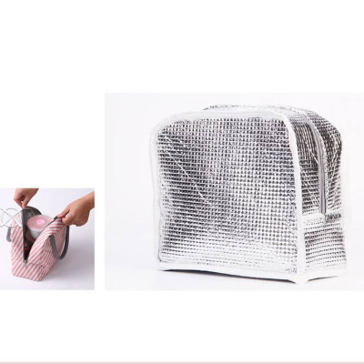 Túi Đựng Hộp Cơm Giữ Nhiệt Đa Lớp Nhiều Hoa Văn - Sọc Hồng