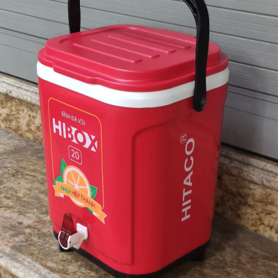 Bình Đựng Đá 20L Có Vòi, Quai Xách – Giữ Nhiệt Tốt, Hình Vuông Cao Chân Đế Chắc  Dùng Đựng Nước Thực Phẩm Đa Năng