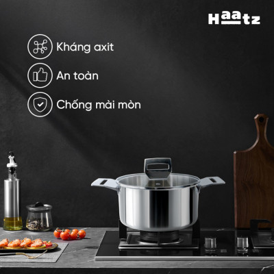 Nồi inox 316 đúc nguyên khối Hàn Quốc size 22cm dung tích 4.5L, bảo hành 5 năm