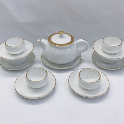 BỘ ẤM CHÉN PHA TRÀ KÈM 6 ĐĨA LÓT TÁCH