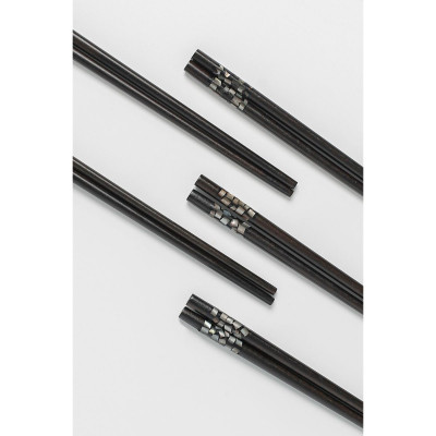 Bộ 10 đôi đũa khảm trai đen PHUSANG được làm từ gỗ tự nhiên không chất bảo quản dùng trong nhà hàng khách sạn và bàn ăn