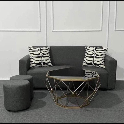 Bộ sofa phòng khách mini chung cư Tundo - Bao gồm: 1 băng ghế, 2 gối, 2 đôn ngồi và bàn