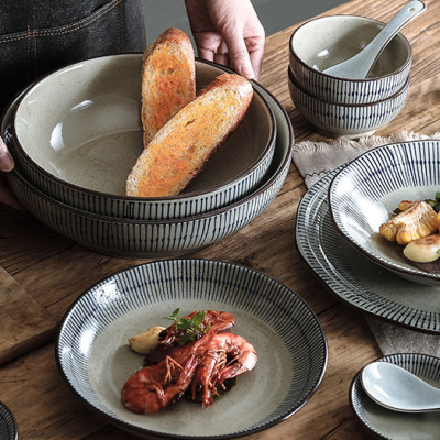 Bộ Bát Đĩa Men Tiêu Cổ GOSU Tráng Men Cao Cấp Phong Cách Cổ Điển