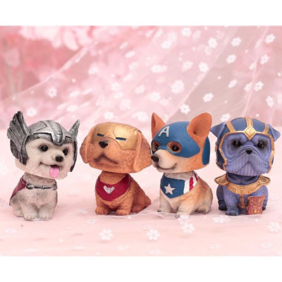 Mô Hình Chó Lắc Đầu Dễ Thương Siêu Anh Hùng Marvel - Trang trí xe hơi 